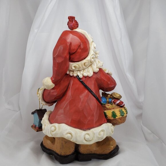 VTG Santa Claus Figurine With Cardinal 11.5" Tall Christmas Holiday Decor - Picture 6 of 13
